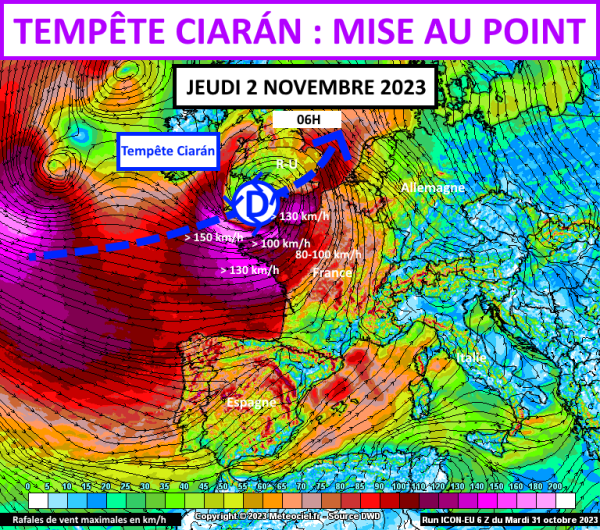 La façade Ouest va être frappée par la tempête Ciaran.. C'est l'heure de la mobilisation générale 